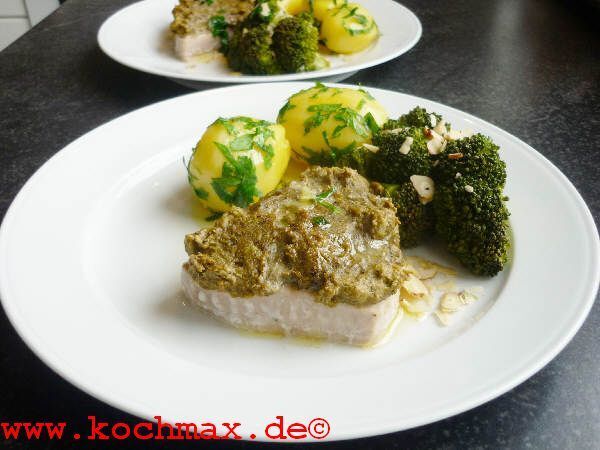 Thunfischfilet mit Olivenkruste