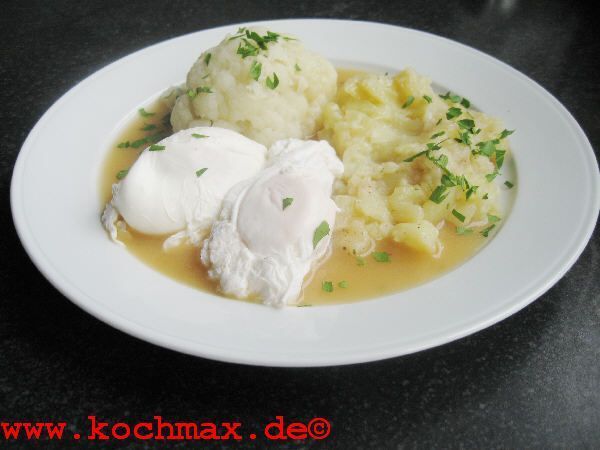 Verlorene Eier und Veloute - Samtsauce