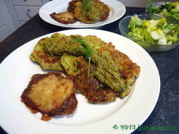 Zucchinilaibchen mit getrüffelter Kartoffelschnitte u ...